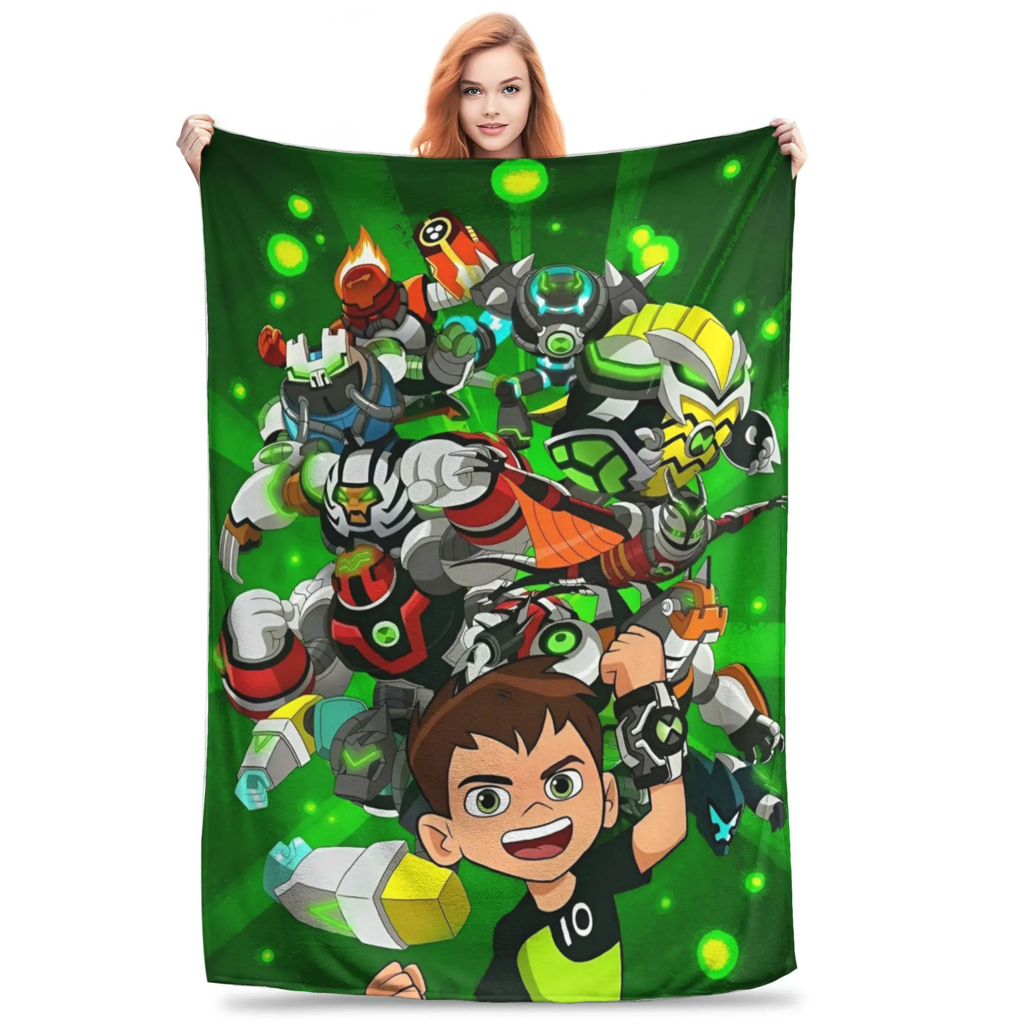Ben 10 Omnitrix Unleashed Wool Blankets  Funny Throw Blankets for  Sofa Bedding Lounge 150*125cm Bedspreads,