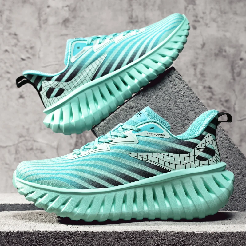 Neutral Hot Summer Running Shoes Lightweight Athletic Shoes Training Shoes Breathable Elastic Lacing Sneakers Very Good