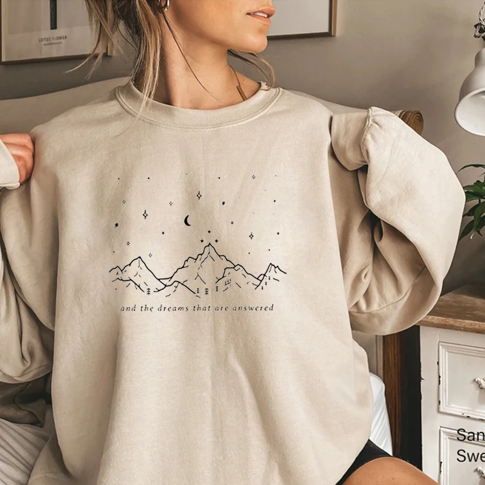 

Aesthetic Velaris Sweatshirt SJM Shirt To The Stars Who Listen and The Dreams That Are Answer Sweater Unisex Casual Sweatshirts