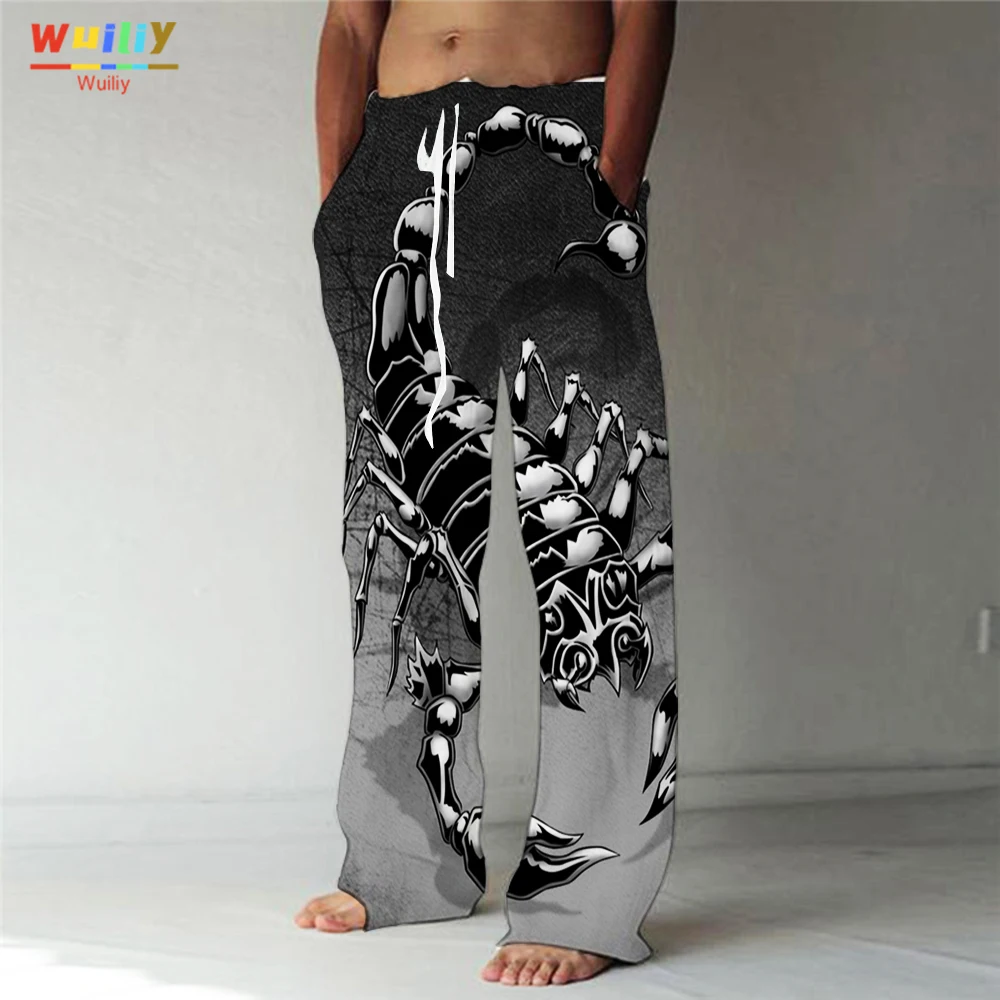 Men's Trousers Scorpion Pattern Hawaiian Pants Beach Pants Drawstring Elastic Waist 3D Print Graphic Prints Comfort