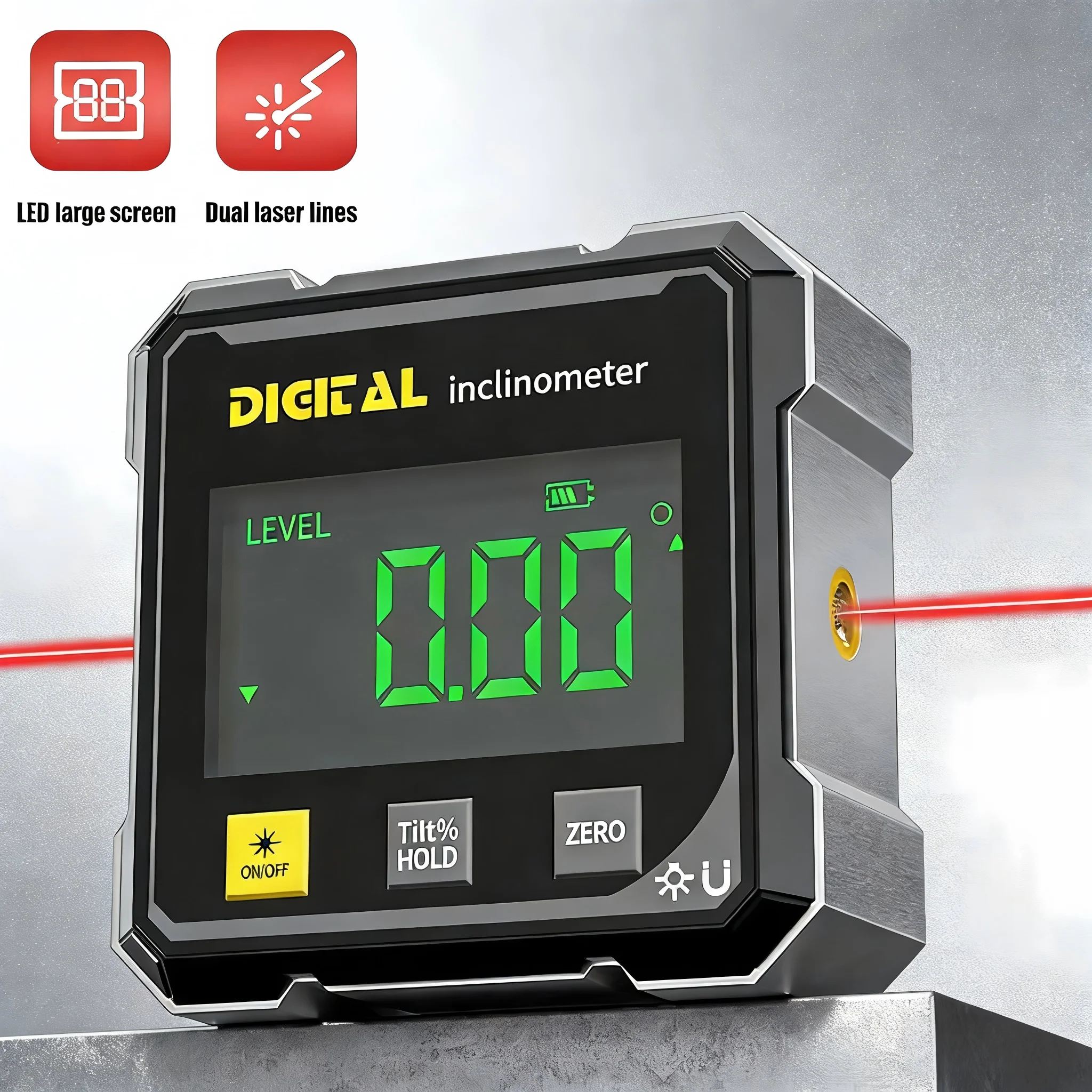 

Высокоточный четырехсторонний магнитный лазерный нивелир с двусторонним измерением угла наклона, компактный электронный угломер для определения уклонов