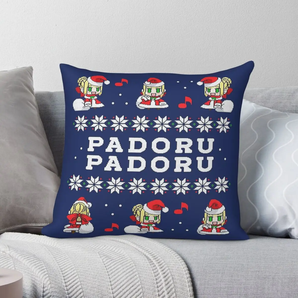Padoru Padoru Fate Extra Game Square Pillowcase Polyester Linen Velvet Printed Zip Decor Pillow Case Room Cushion Cover 45x45