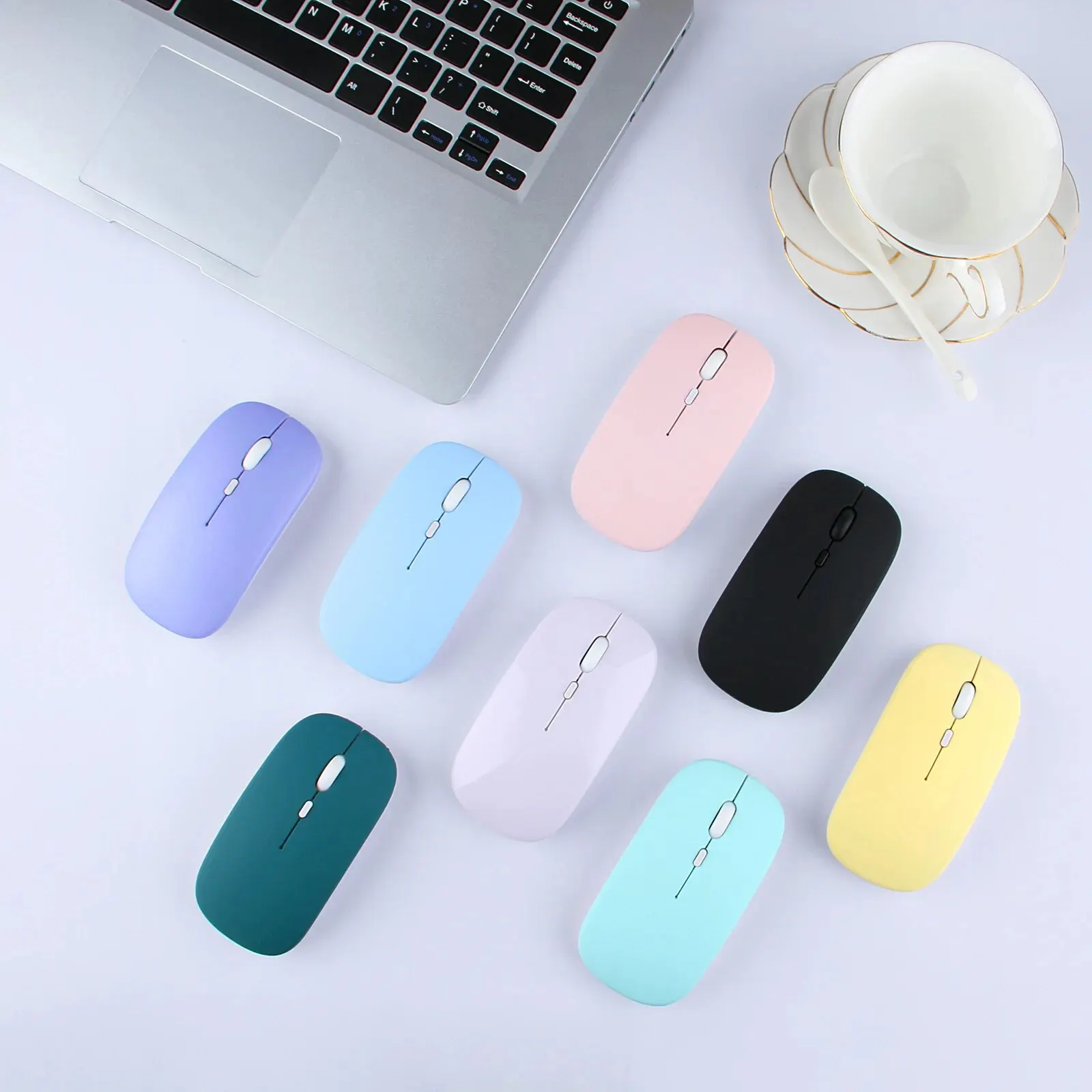 Candy Color Silent Mouse 2.4G Wireless Charging Bluetooth Two Mode Mouse 1200dpi USB Wired For PC Laptop Notebook