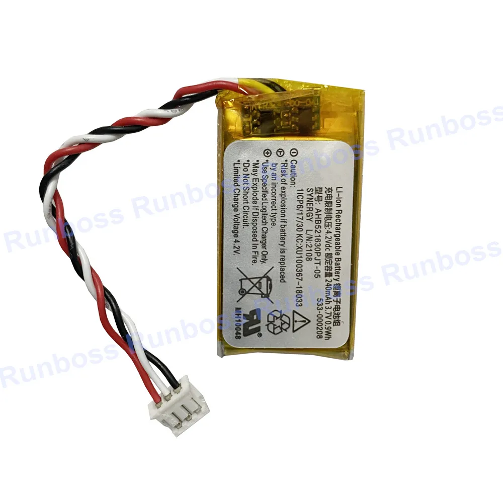 AHB521630PJT-04 بطارية ماوس لاسلكية 240 مللي أمبير في الساعة لـ Logitech G Pro، Pro Wireless 240، PRO X Superlight، G502، G435، M-R0070 533-000151 #2