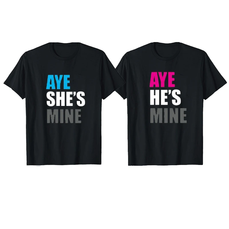 SHE'S MINE HE'S MINE Couple Shirt Couple Outfits His And Hers Outfits Boyfriend Girlfriend Matching Sets Tees Boyfriend Gift