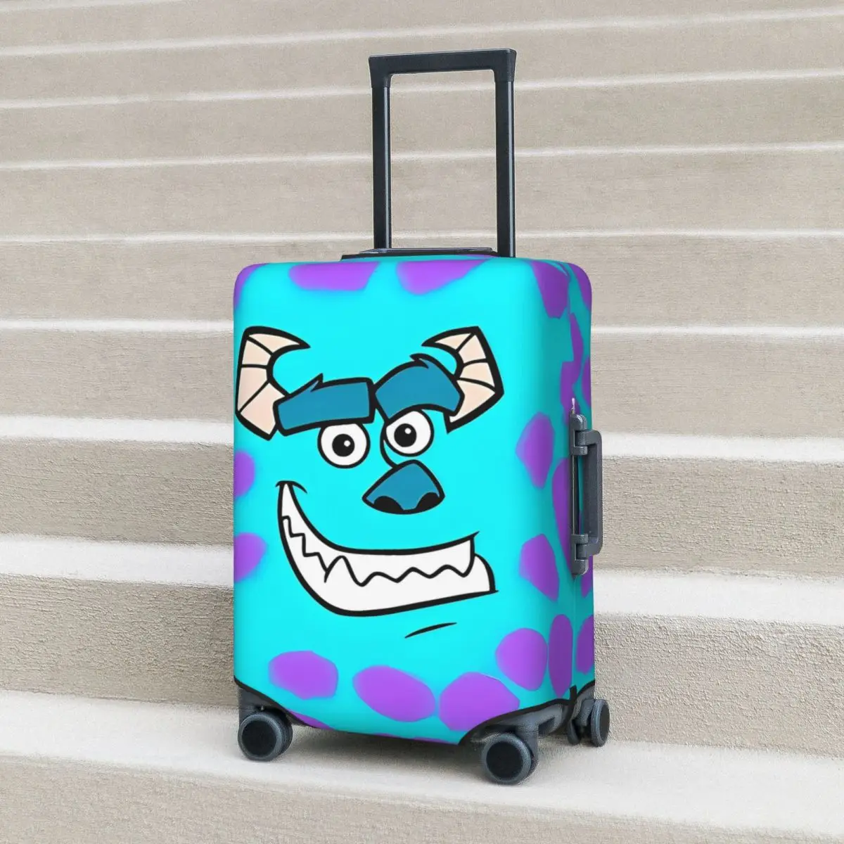 Monsters University James P Sullivan Suitcase Cover Travel Protection Vacation Strectch Luggage Case