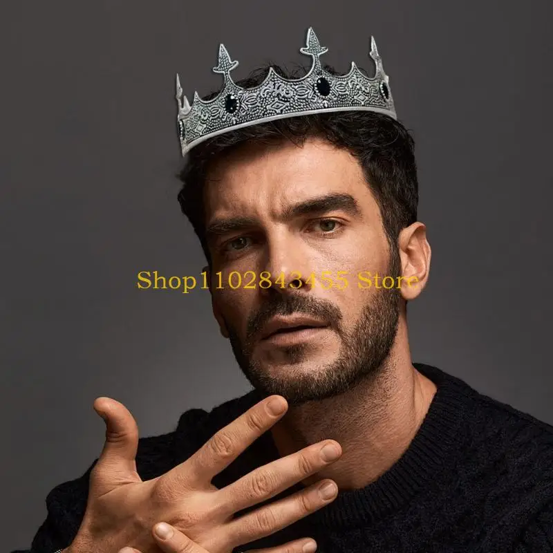 

49MC модная мужская повязка для волос с коронами King, аксессуар для укладки волос на дни рождения и театральные представления,