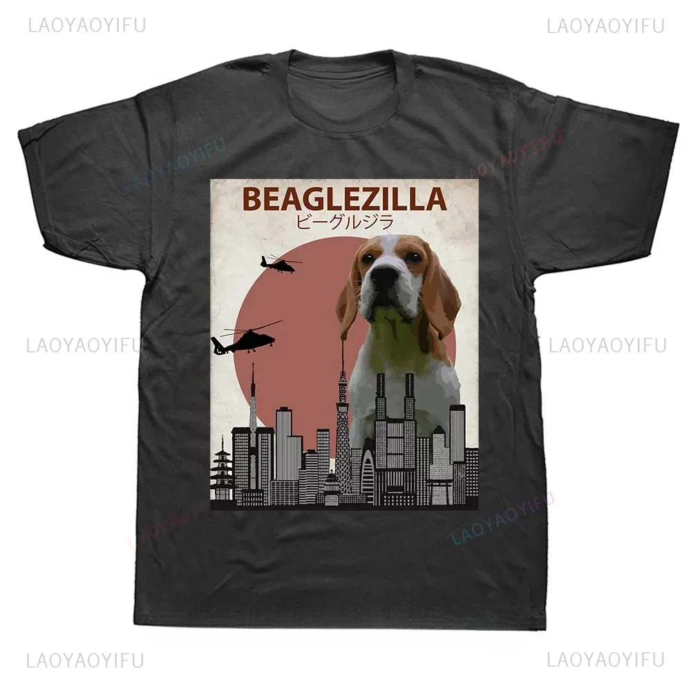 Beagle Dog Lover Gift Vintage Funny Cute The Beagles Cartoon Graphic Printed T Shirt Casual Fashion Loose Short Sleeve Man Tees