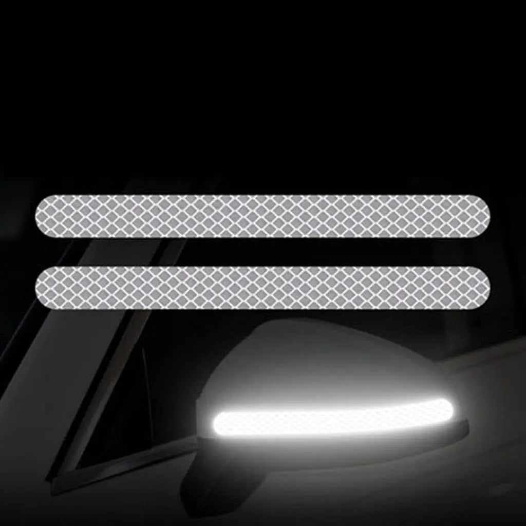 4 Stück Auto-Reflektoraufkleber Autotür-Rückspiegel Reflektierender Streifen Auto-Außenschutz Zubehör Warnreflektorband
