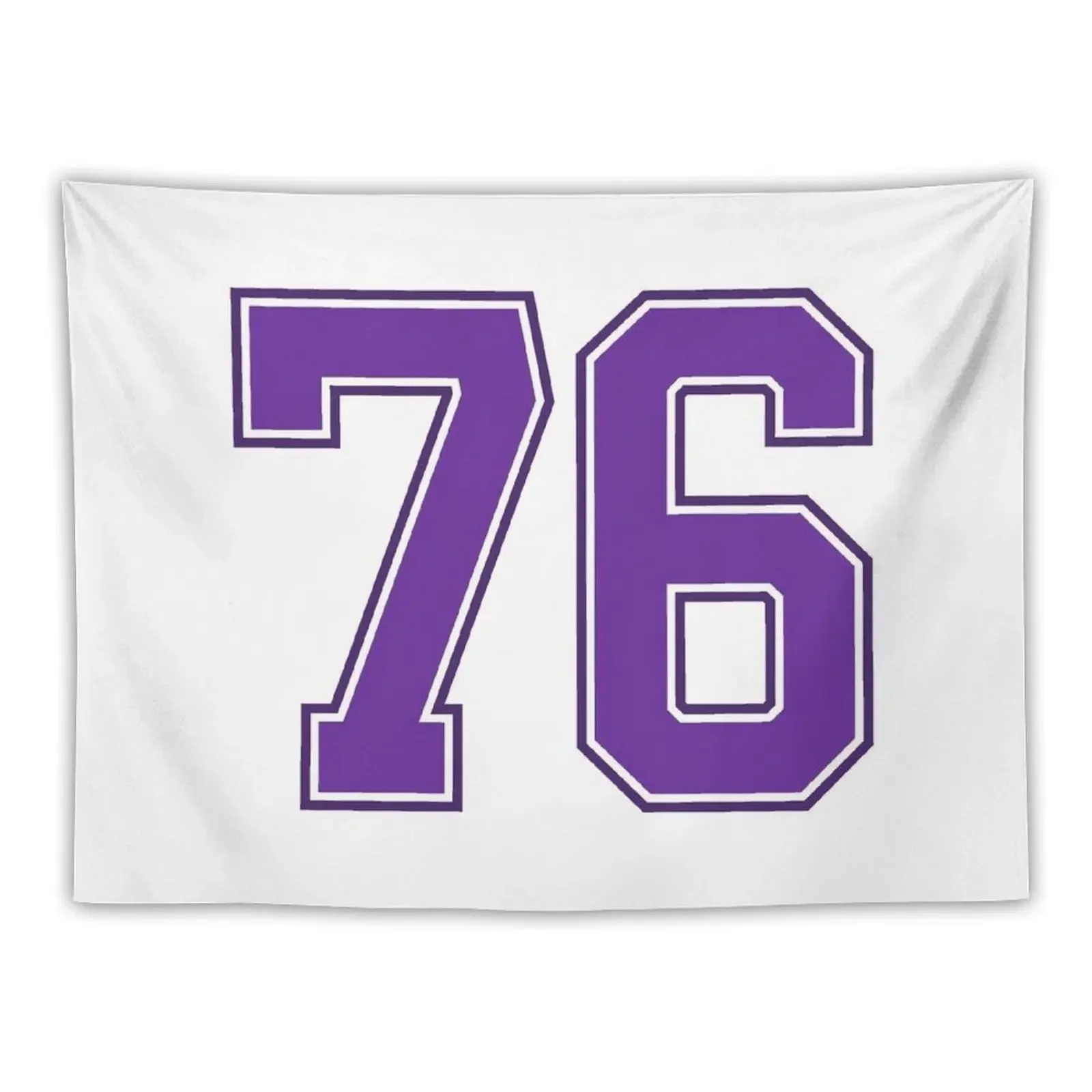 Purple Number 76 lucky sports jersey seventy six Tapestry Room Decorator Wallpaper Bedroom Bedroom Decor Aesthetic Tapestry