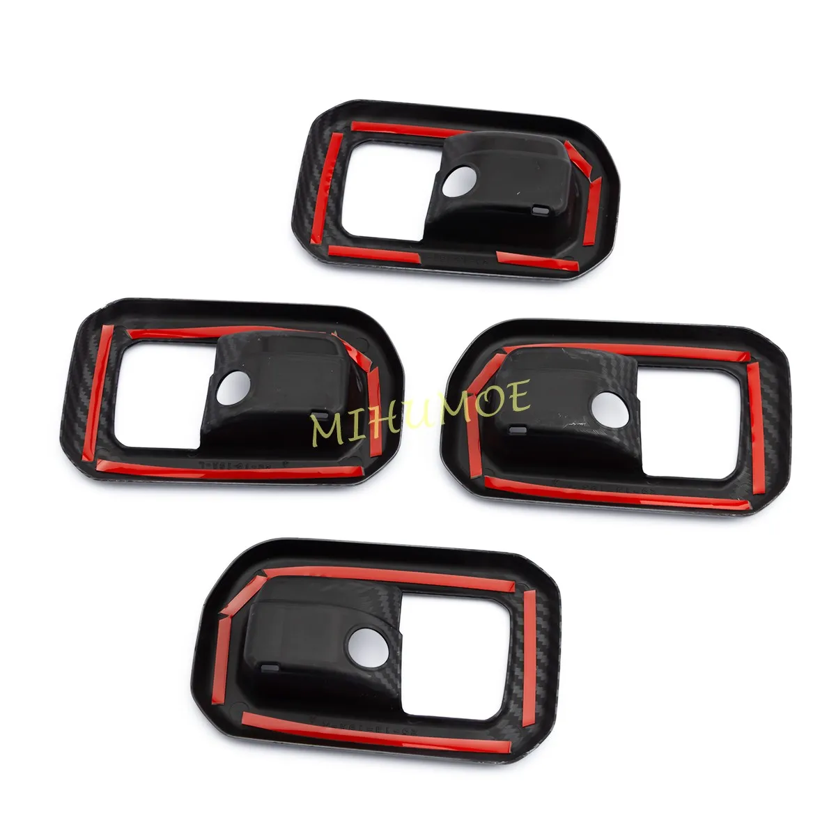 4 قطعة ألياف الكربون سيارة الداخلية مقبض الباب السلطانية غطاء إطاري الكسوة لسوزوكي جيمي 2019 2020 2021 2022 2023 2024 2025 اكسسوارات