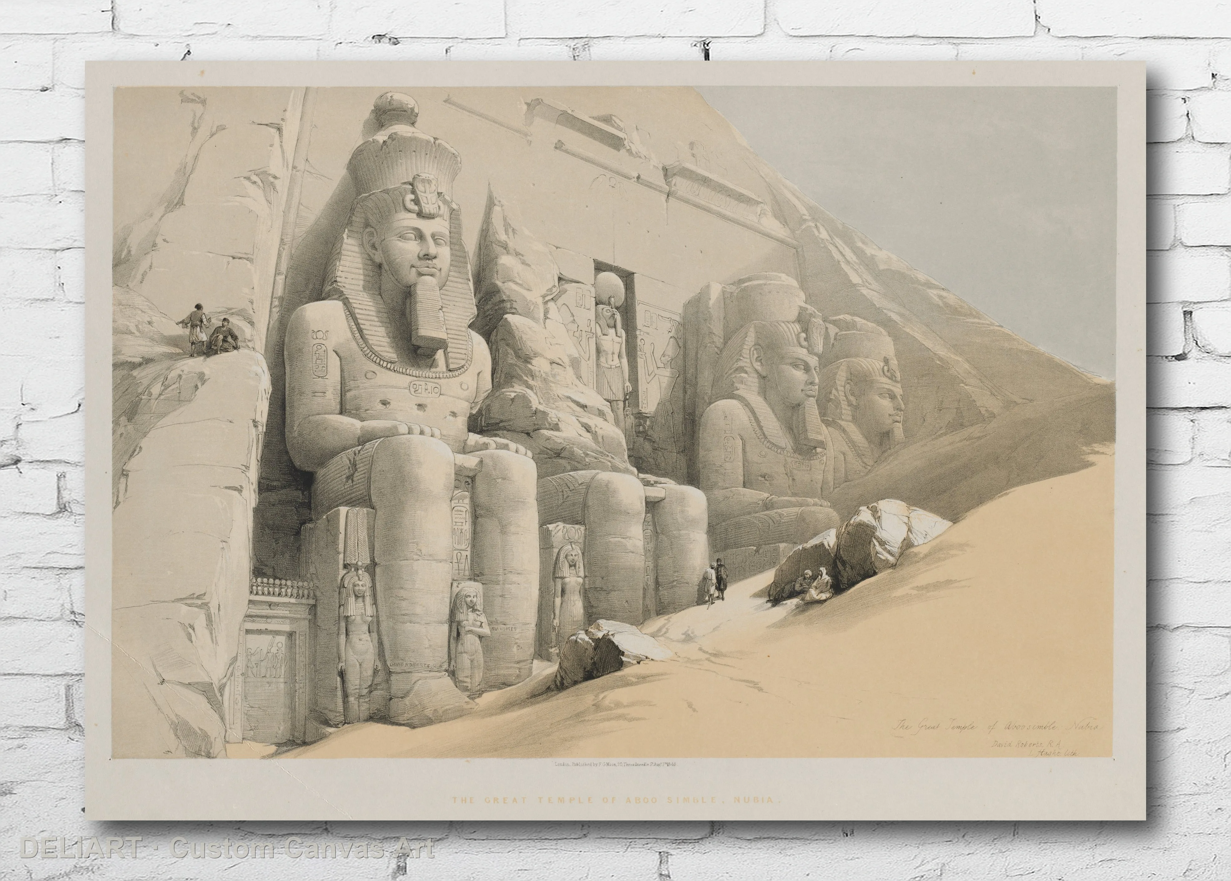 Antique Architecture Engraving by Louis Haghe ; F. G. Moon ; David Roberts - Vintage Travel Art Canvas Wall Art Poster