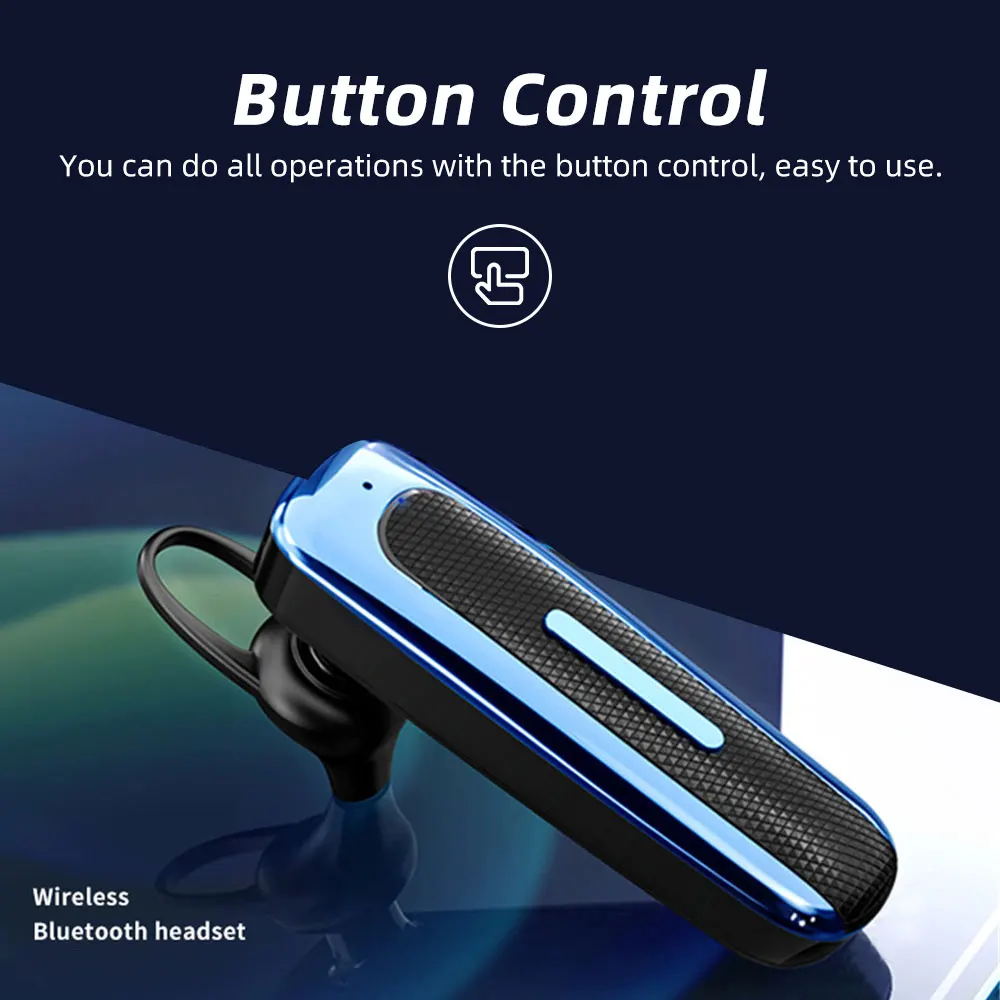 Không Dây Kinh Doanh Tay Tai Nghe Chụp Tai Bluetooth V5.0 Tai Nghe Có Micro Đơn Móc Tai Thể Thao Chống Nước Driver Tai Nghe Nhét Tai