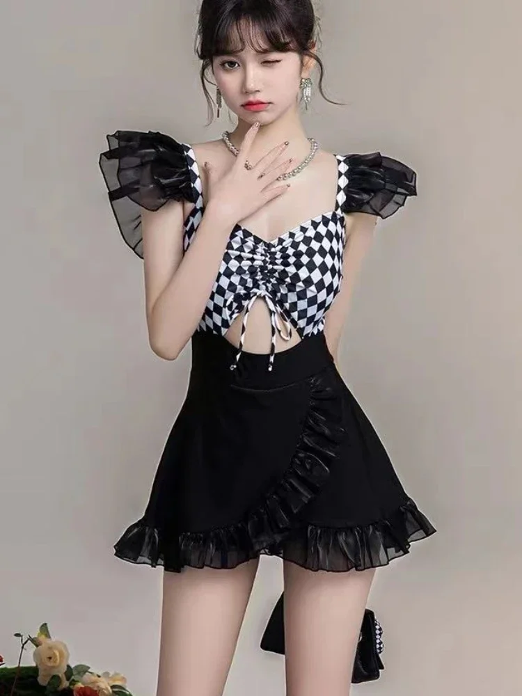 Cover-up pour femmes, Style plage, maillot de bain conservateur, été, douce princesse, Slim, ajouré, volants, Design Ins vacances, populaire, 2023