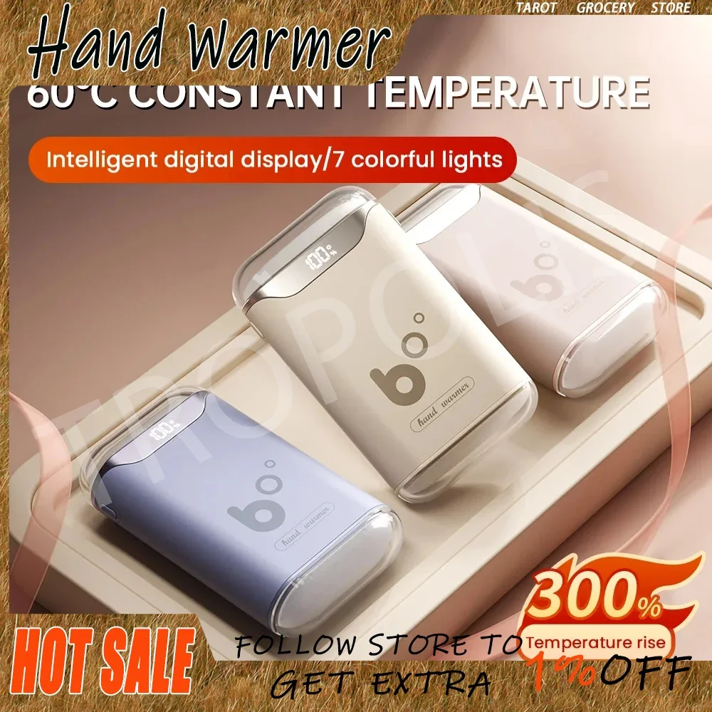 

RGB digital travel hand stove winter couple giftElectric hand warmer heating fireplace portable USB charging four-sided heating