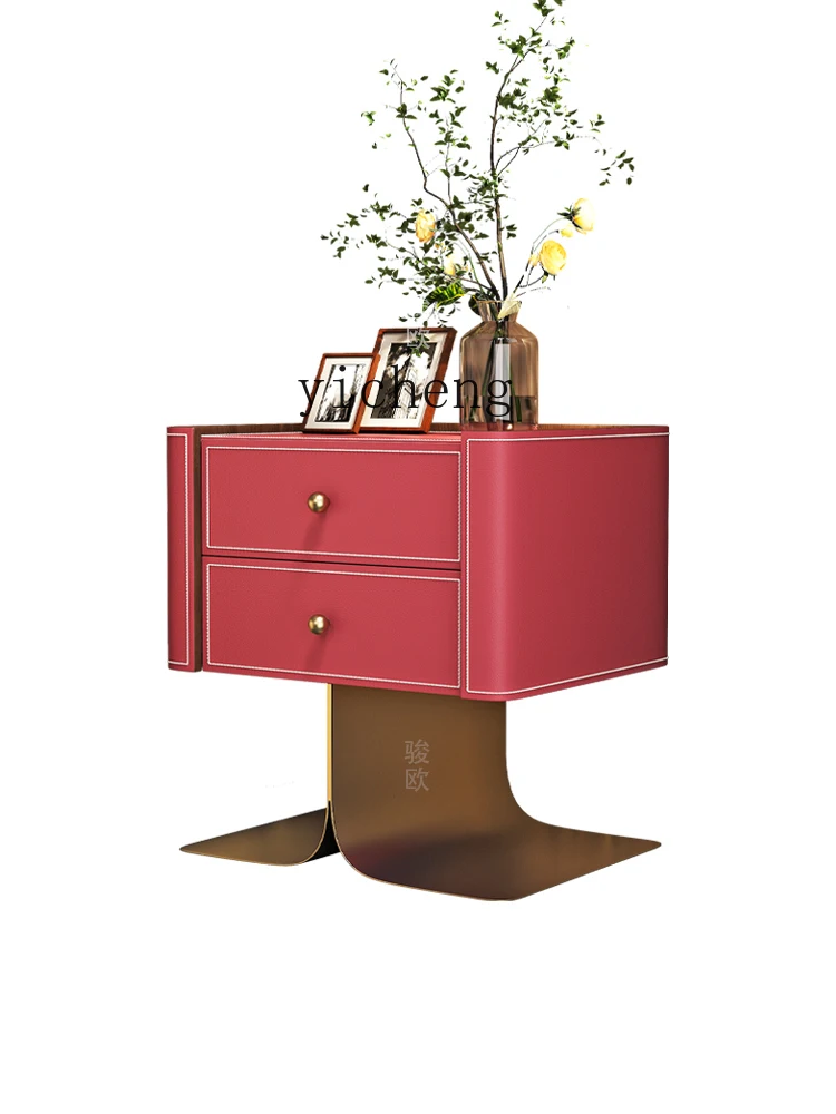 

ZK седельный кожаный прикроватный столик, бытовой прикроватный светильник, роскошный светильник из цельного дерева, боковой шкаф для хранения, украшение для гостиной