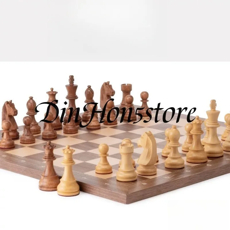 9.5CM high-end solid wood patched chess set standard competition tutorial