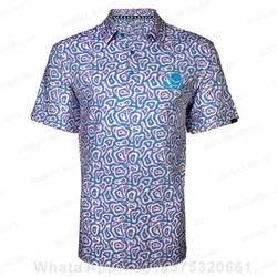 Men Golf Shirts Fashion Polo Shirt Lapel High-end Summer Short Sleeves Sports Shirts Floral Casual Print Breathable Polos Shirt