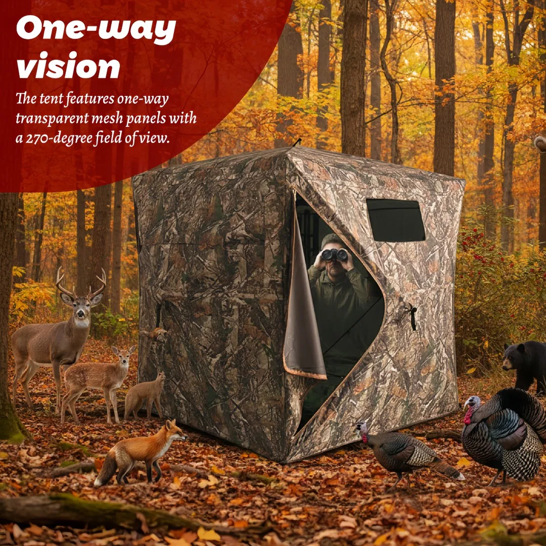 Camouflage Pop-Up Hunting Blind Easy Setup Ground Shelter Outdoor Camo Blind with Storage for Deer Turkey Duck Archery Season view 4