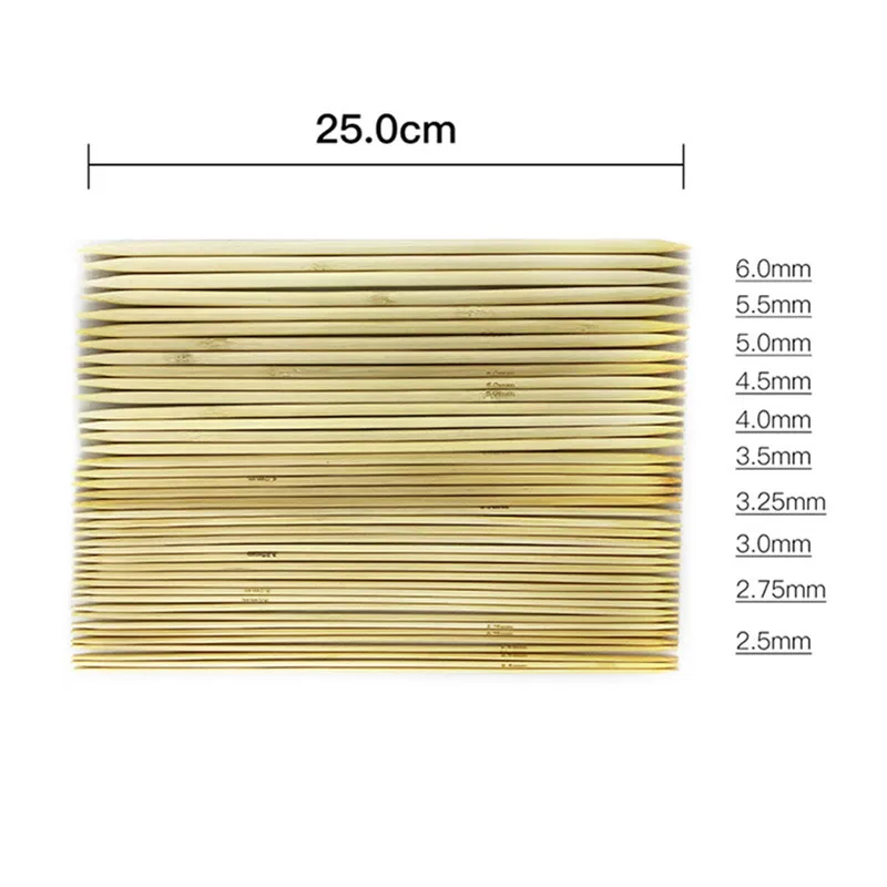 1Set 25cm/35cm Bamboo Knitting Needles Crochet Hooks Double Pointed Carbonized Bamboo Needles Sweater Weave Craft