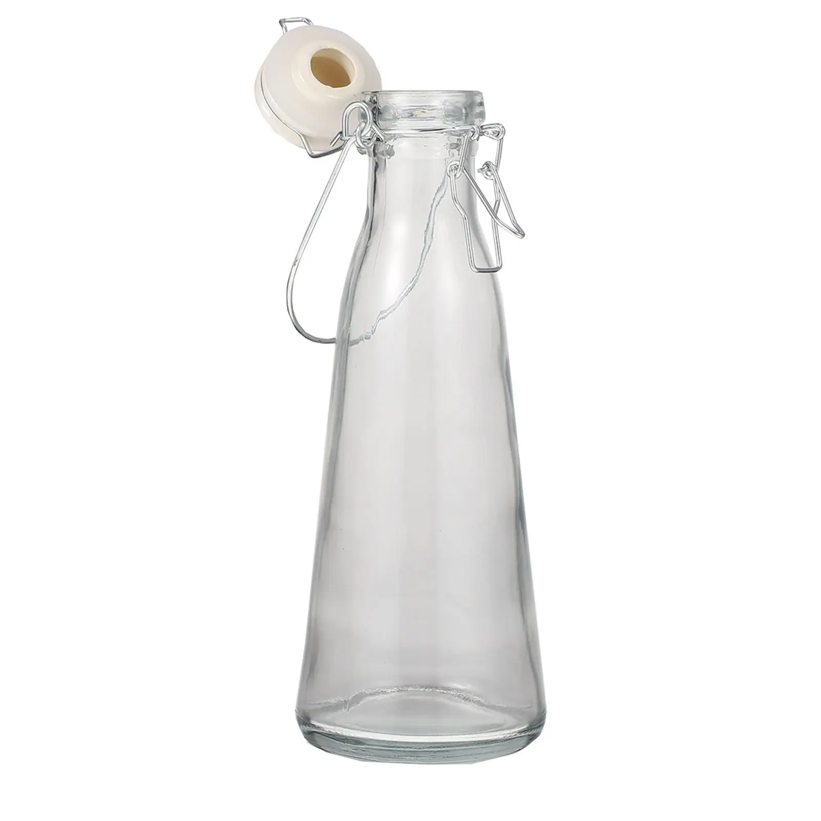 2Pcs Heavy Duty Transparent Glass Bottle Set Beverage Container for Milk Juice Water Oil Beer Yogurt Storage Eco Friendly