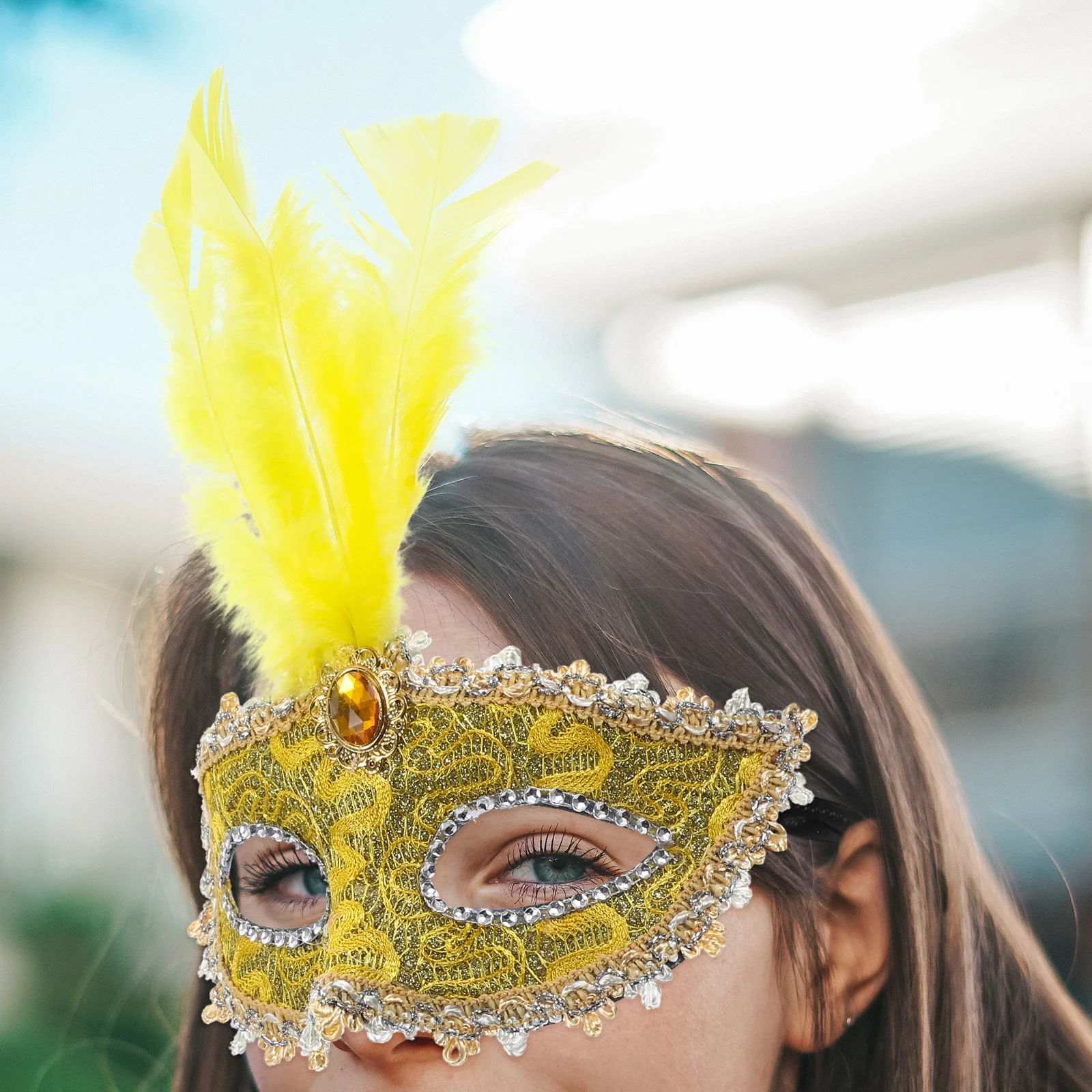 

12pcs Cosplay Props Masquerade Mask Prop Plastic Masquerade Cosplay Props Carnival Plumes Costume Decor