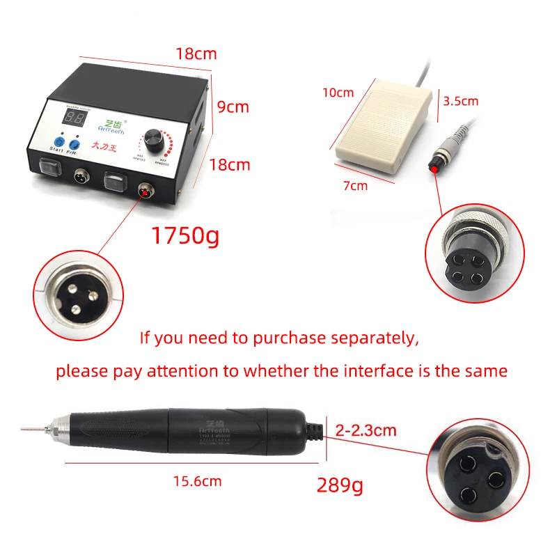 Tandheelkundige Gereedschappen Sieraden Jade Hout Polijstmachine 90000 rpm Micro Motor Borstelloze Handstuk 150 w Power Met Voetpedaal