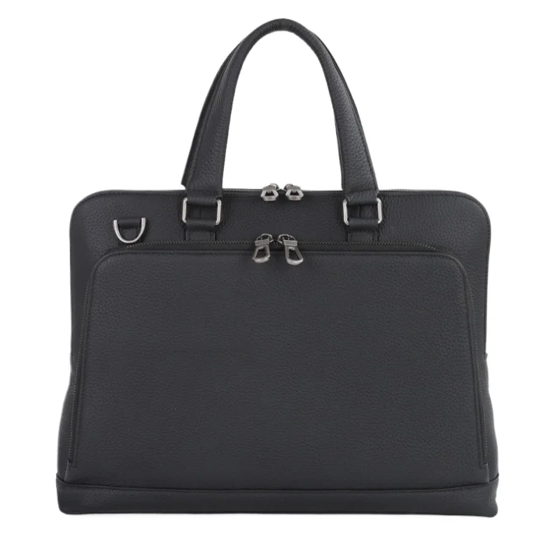 Men's Genuine Leather Briefcase Large Capacity Padded Laptop Compartment Business Office Work Bag