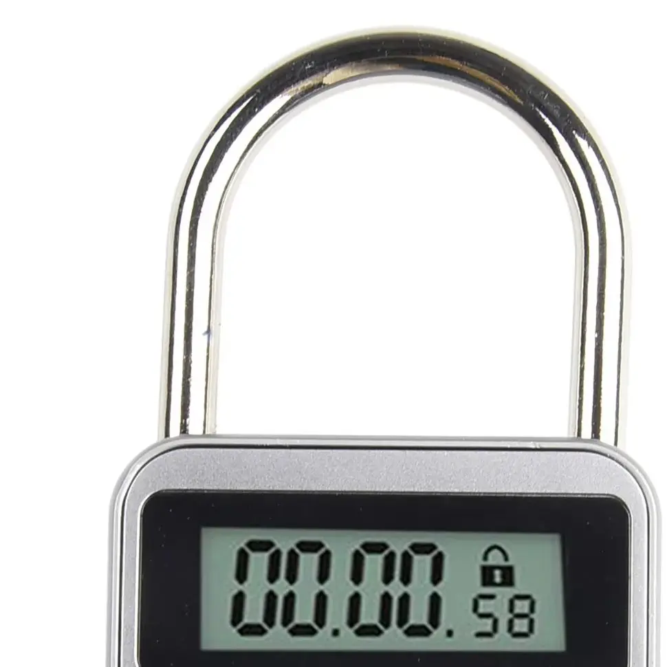 Electronic Timer Lock With LCD Display 99H M'ax Timing Auto Open USB Charging Metal Padlock For Delay Correction And Safety