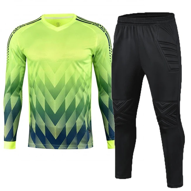 Custom Men Kid Soccer Shirt Goalkeeper Uniform Long Sleeve Football Training Goalkeeper Top Soccer Jersey Pant and Shorts Sets