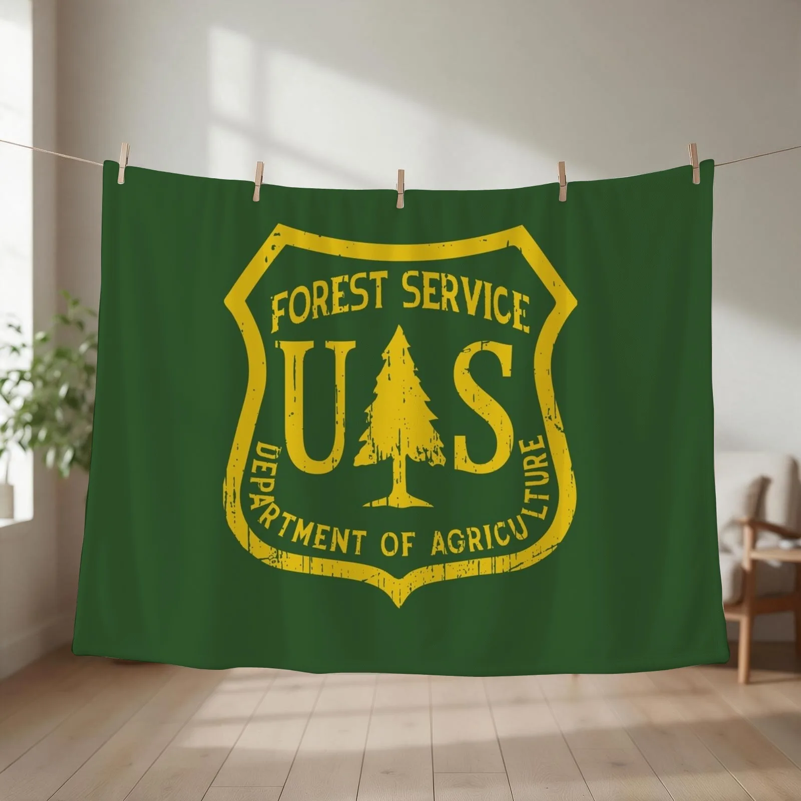 Forest Service Vintage Emblem Throw Blanket Blankets For Bed sofa bed Vintage Plaid Blankets