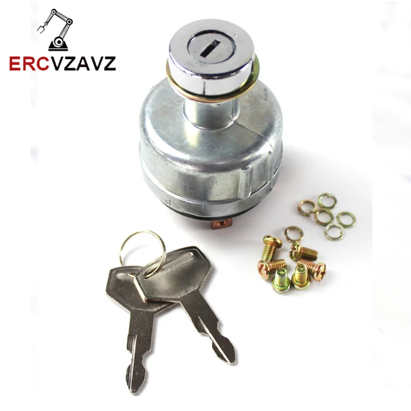 YN50S00002F1 6 Pins Ignition Switch with 2 Keys for Kobelco SK200-3 SK200-5 SK120-5 SK-3 SK-5 Series Excavator Parts