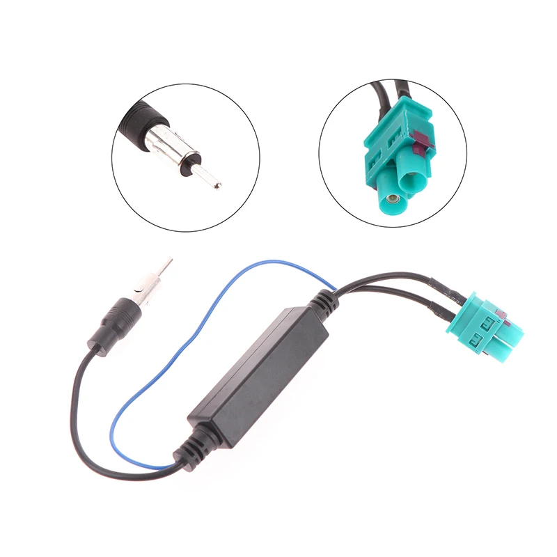 Convertidor de antena RF FAKRA de doble cabezal para coche, adaptador de antena de Radio FM con amplificador para Volkswagen Touareg/Cayenne