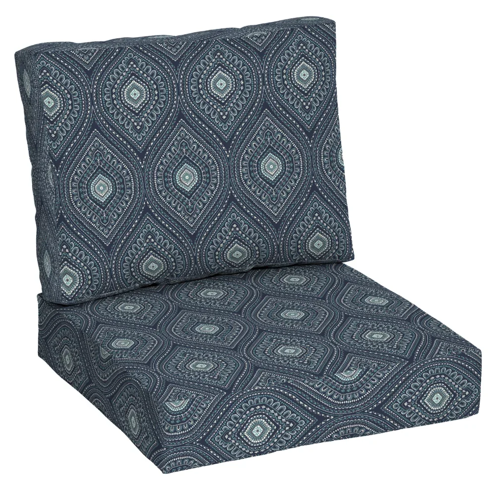 

5.81 Lb Blue Medallion Rectangle Outdoor 2-Piece Deep Seat Cushion,100% Polyester,42.00 X 24.00 X 5.75 Inches