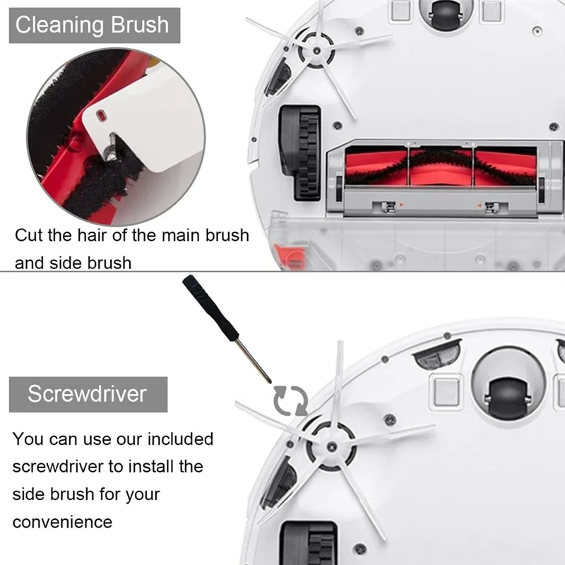 

ABBK-Accessories Kit For Xiaomi Roborock S5 MAX S6 S60 S65 S6 MAXV S6 Pure E4 Vacuum Cleaner Main Side Brush Hepa Filter