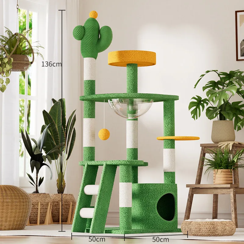 

Luxury Accessories Castle Goods Cat Tower Tree Post Modern Sandbox Scrapers Cat Tower Indoor Shelves Arbre A Chat Pet Furniture