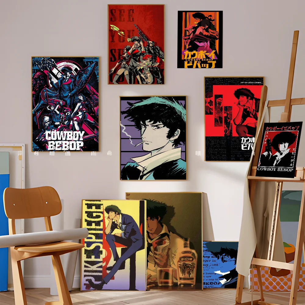 C-Cowboy Bebop Classic Anime Poster Waterproof Paper Sticker Coffee House Bar Room Wall Decor