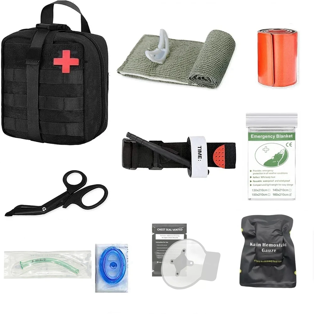 Rescue Medical Kit, First Aid Kit Camping IFAK Pouch With Molle,Survival Pouch, Combat Survival Gear, Tactical Emergency Bag