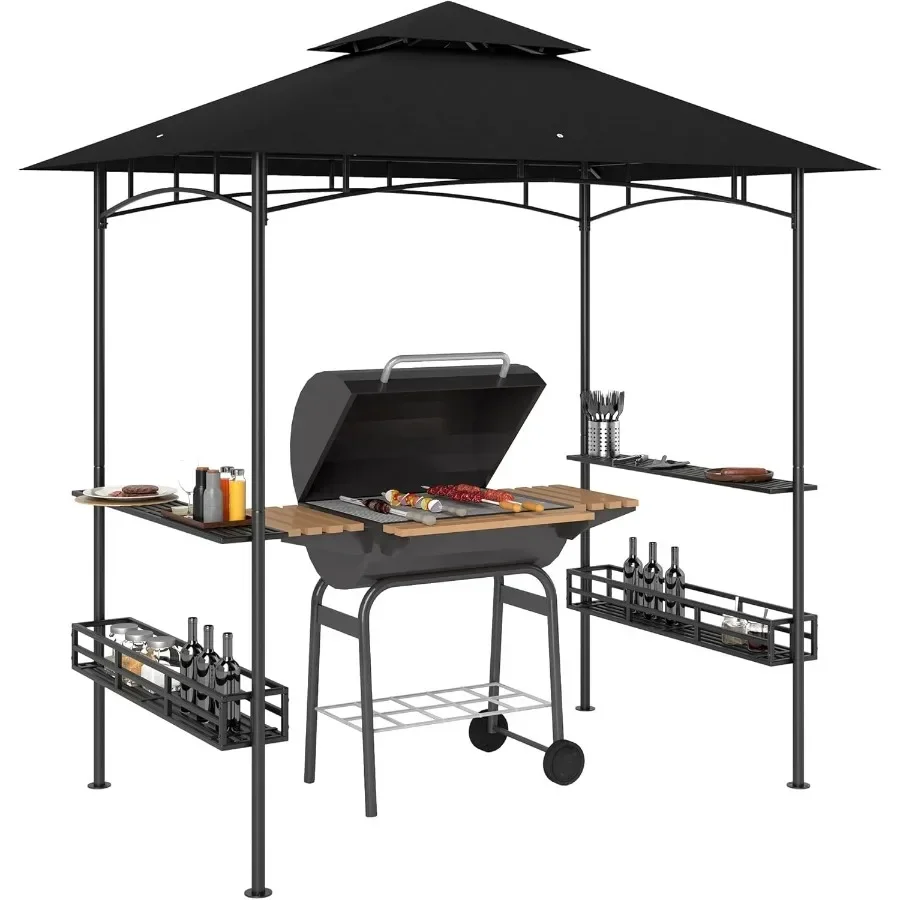8'x5' Grill Gazebo, 2-Tier Outdoor BBQ Gazebo