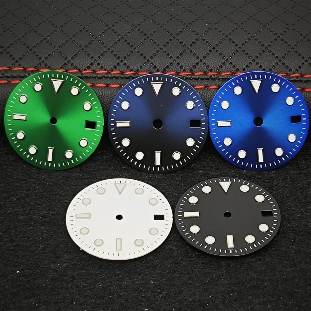 28.5mm Watch Dial NH35 SUB DEEP Sea Dial Watch Accessories Green Luminous Watch Faces for NH35/ NH36/ 4R35/ 4R36 Movement