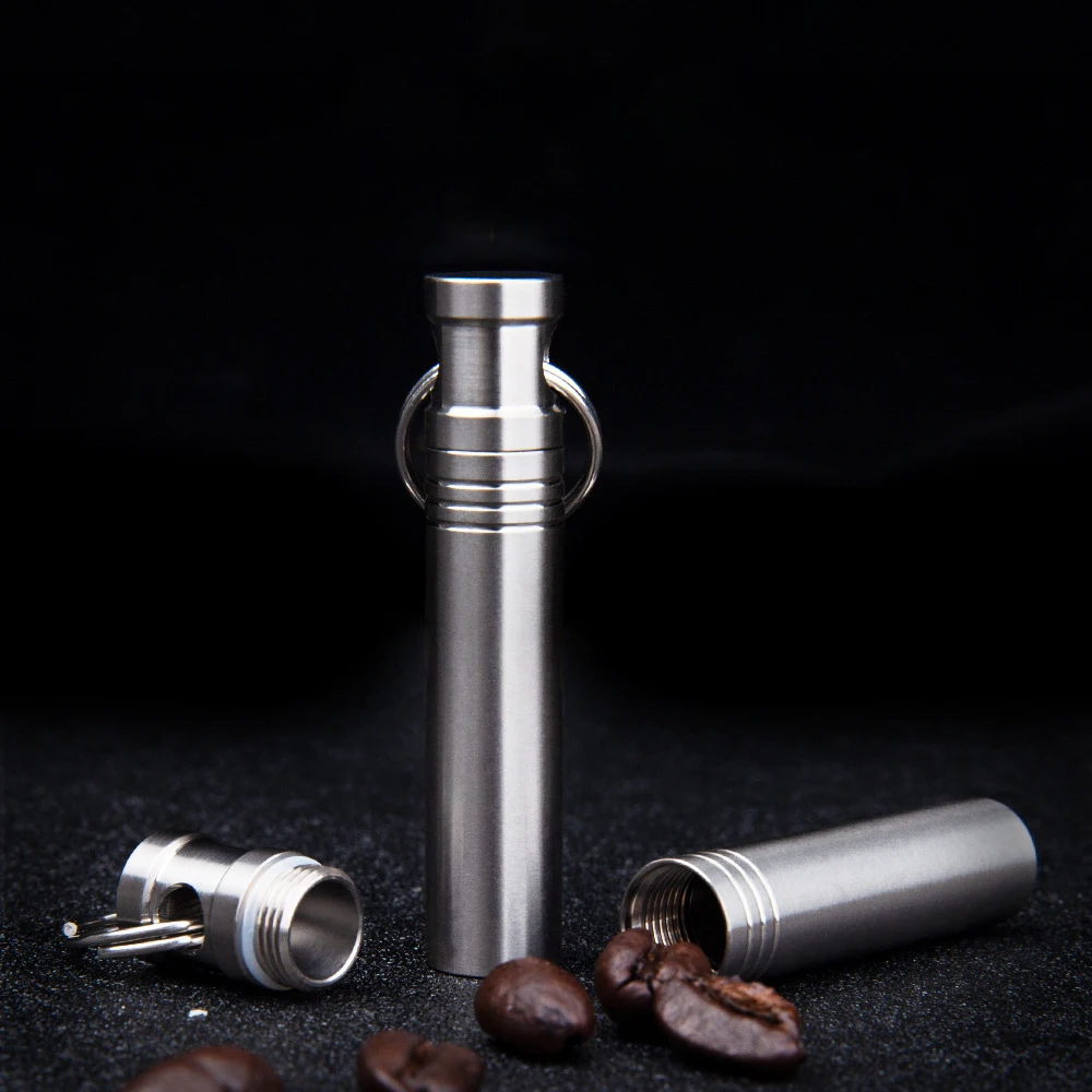 Imagem -04 - Titânio Puro Mini Medicine Bottle Cápsula Impermeável Portátil de Primeiros Socorros Pill Bottle Old Man Rescue Jarra Selada Edc