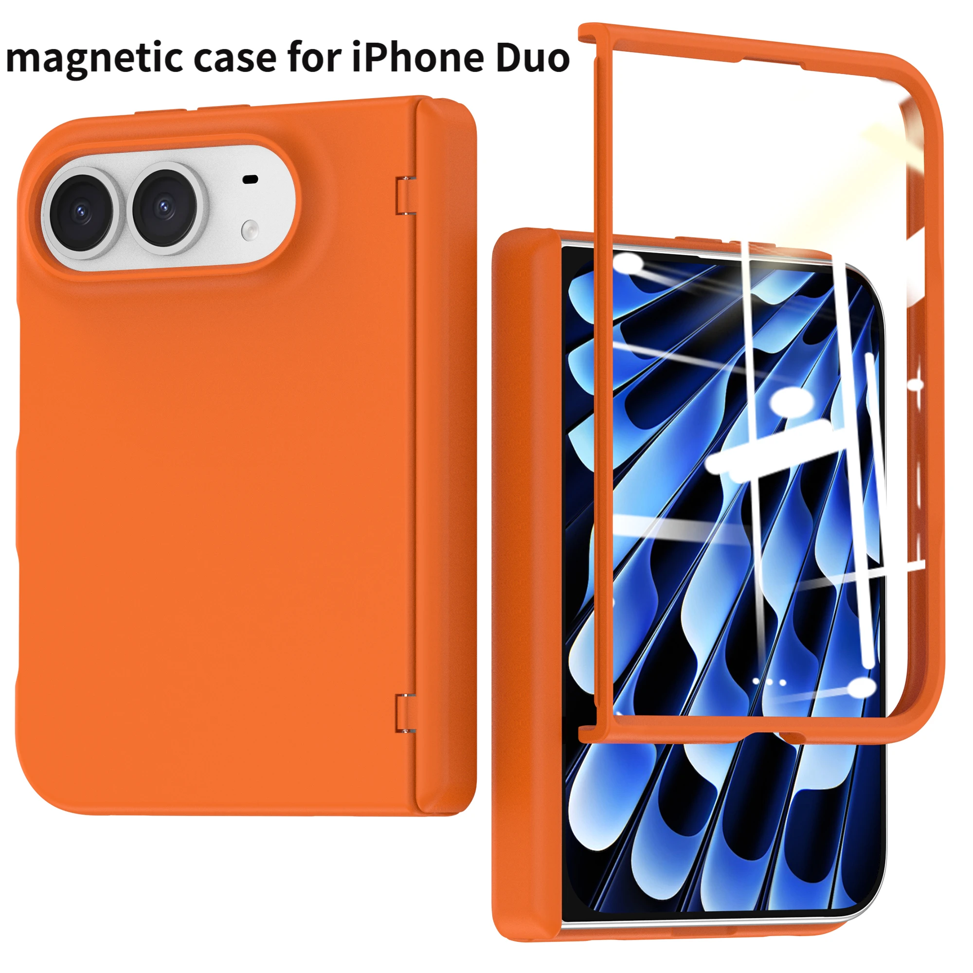 Luxury Skin-friendly Magnetic Protection Case For iPhone Duo Design, Built-in Front Screen Film, for MagSafe Shockproof Cover