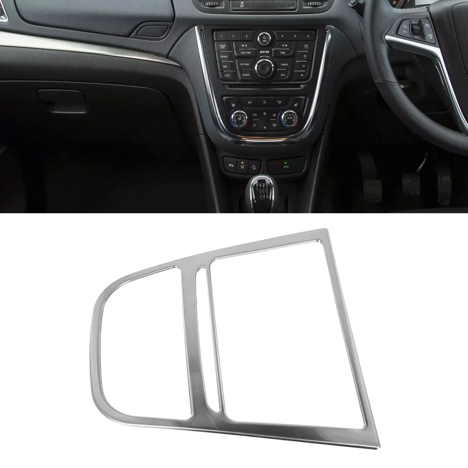 

For Vauxhall For Mokka Console Cover Trim (Models 2013 16) High End Stainless Steel Finish with No Special Tools Required