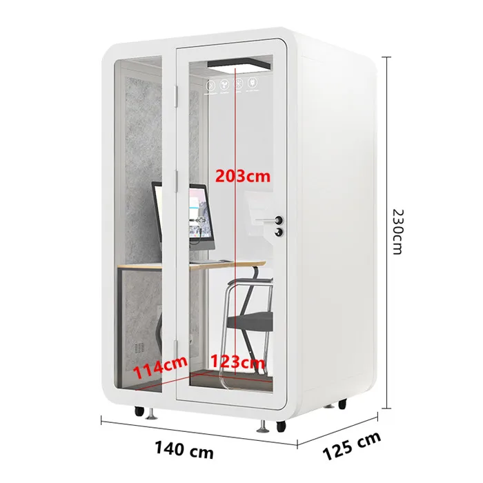 Customizable Detachable Portable Soundproof Office Silent Booth Quick Disassemble Noise Cabin To Secure Private Workplace Space