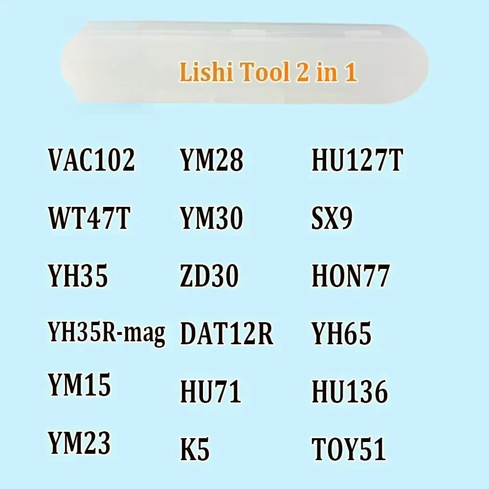 Lishi 2 in 1 Tool VAC102 WT47T YH35 YH35R-MAG YM15 YM23 YM28 YM30 ZD30 DAT12R HU71 K5 HU127T SX9 HON77 HU136 Locksmith Tools