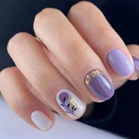 24pcs Short Square False Nails Press On Nails French Fairy Pink Glitter Gold Diamond Hill Veins Full Cover Detachable Nail Tips
