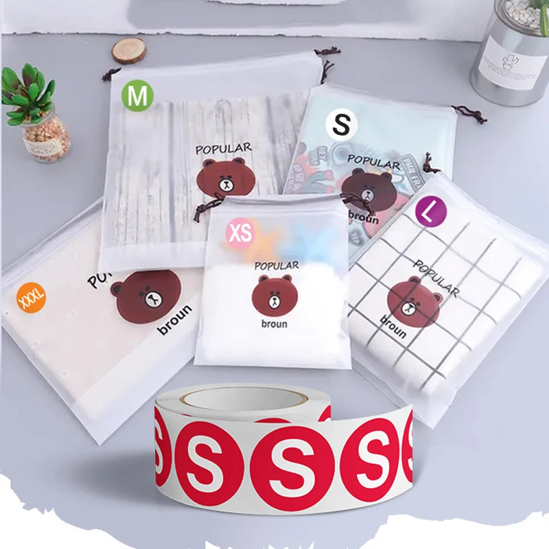 500Pcs/Roll Shoes Cap Size Label Sticker 2.5cm/1inch Round Clothing Size Sticker For Factory Circular Packaging Stickers