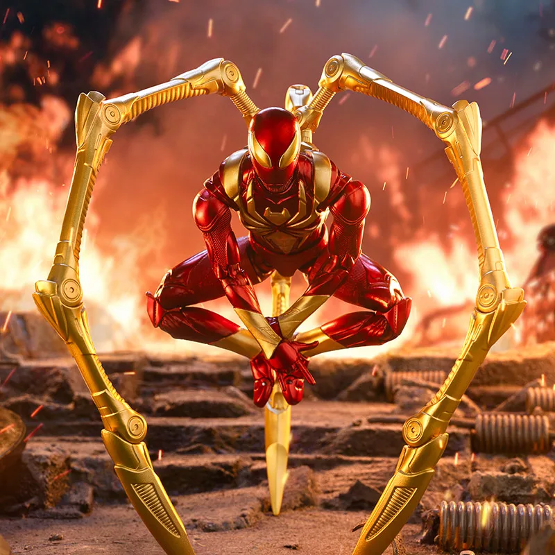 Zd Toys Marvel Licensed Iron Spider Man Action Figure Movable Joints Multi Accessories Desktop Ornament Gift For Men - view 4
