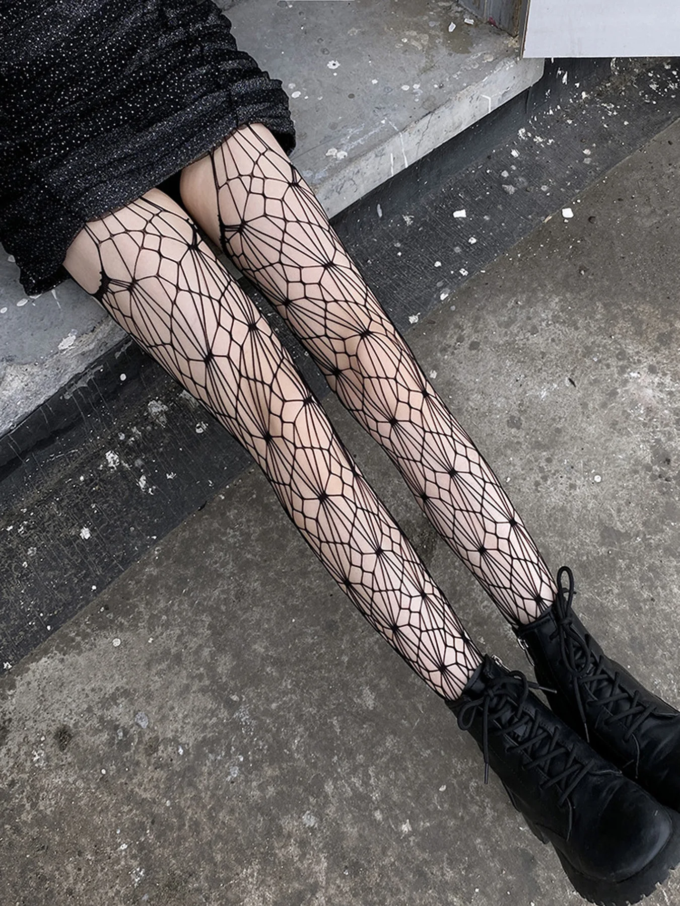 1 stück Dünne Strumpfhosen Aushöhlen Strumpfhosen Lolita Bogen Knoten Fishnet Strümpfe Frauen Würzige Mädchen Schwarz Weiß Sexy Dünne Ins flut Lac