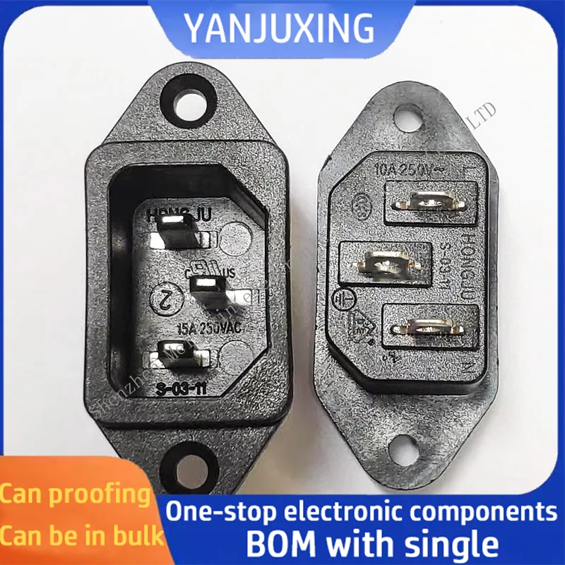 1~5pcs/lot Electrical outlet S-03-11 Three core AC socket with ears